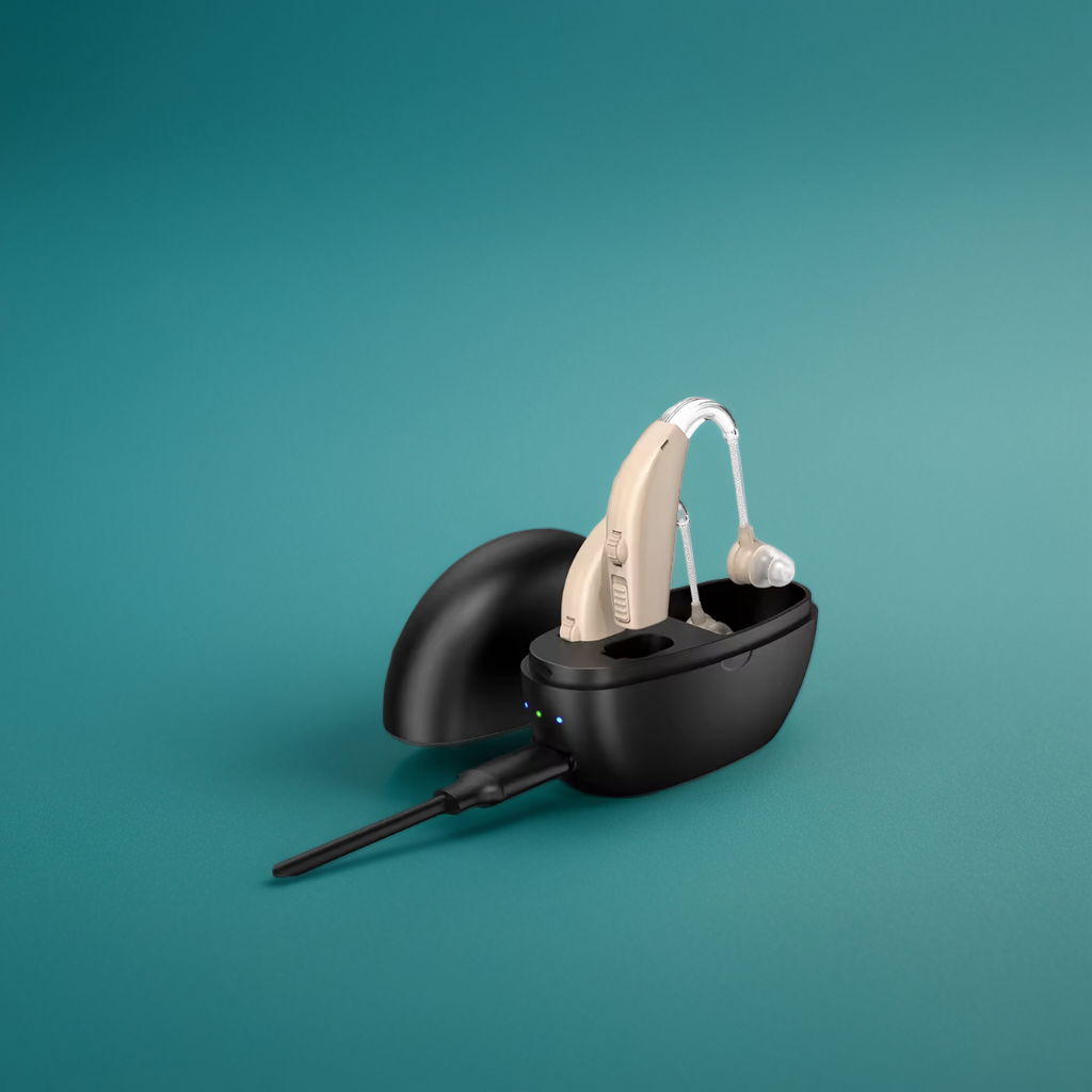 Premium Behind the Ear (BTE) Rechargeable Hearing Aid for all Stages of Hearing Loss