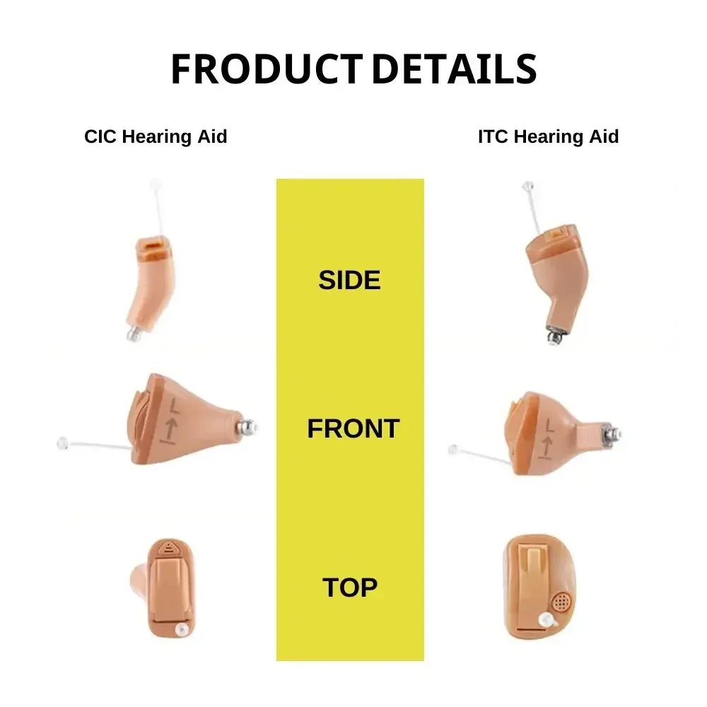 Deluxe Invisible & Completely in Canal (CIC) - Audiogram Personalization Available - In-App Programming